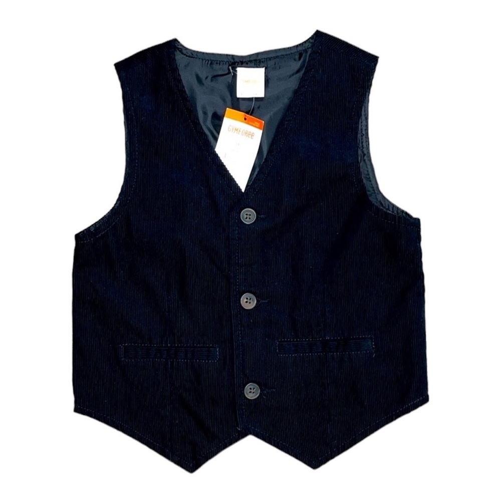 NWT Gymboree Corduroy Dress Vest 3T Black